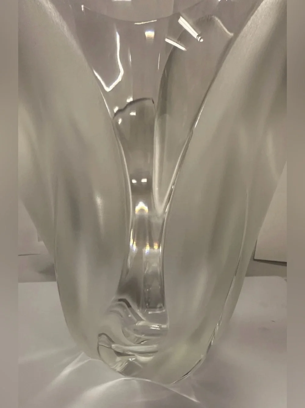 Lalique “Ingrid” Clear Crystal Floral Vase Vintage with box & insert